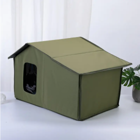 Outdoor Cat Nest Waterproof And Warm Cat House For All Seasons, Detachable And Washable Cat Nest (Color: Green)